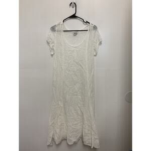 La Bottega Di Brunella Linen White Dress Side Slit Size Small
